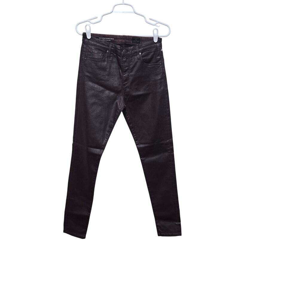 AG Farrah Skinny Ankle Coated Jeans Brown High Rise 27